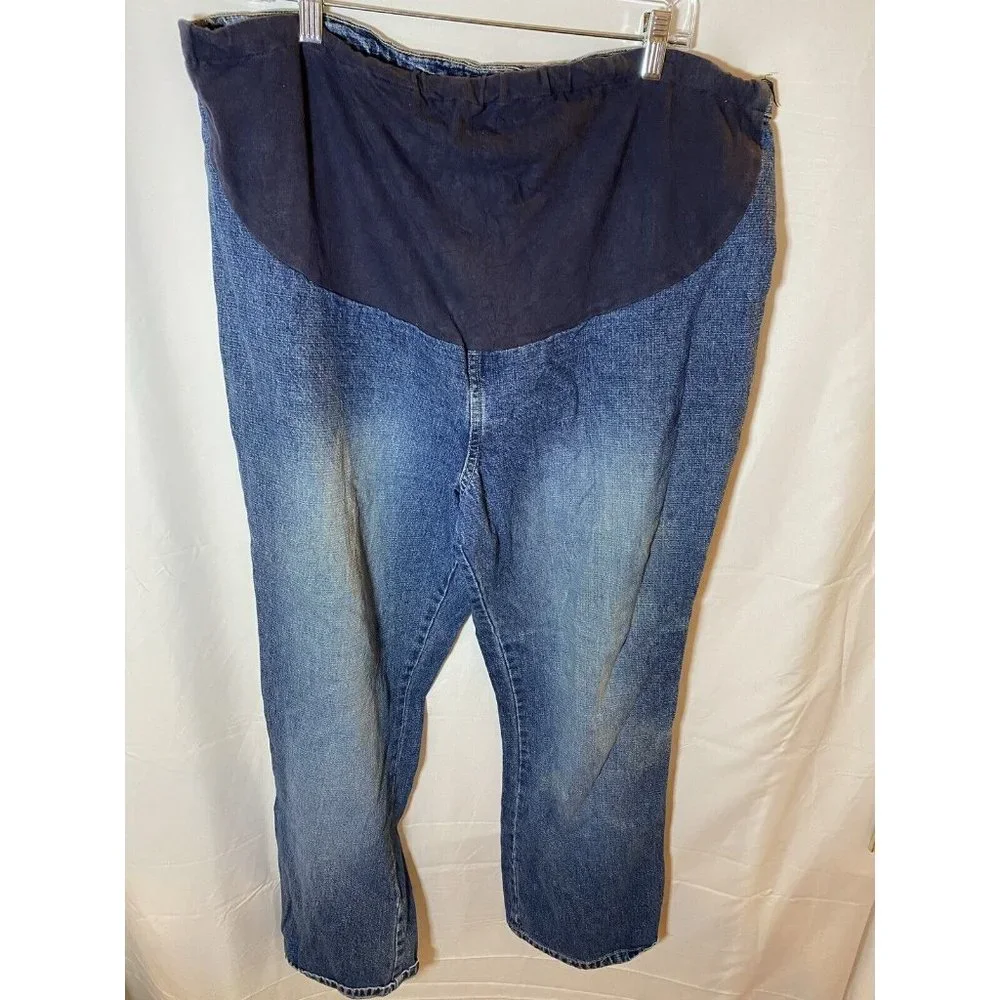 Duo Maternity Jeans Womens 38 Waist Pull On Belly Panel Straight Pants‎ 38x29.